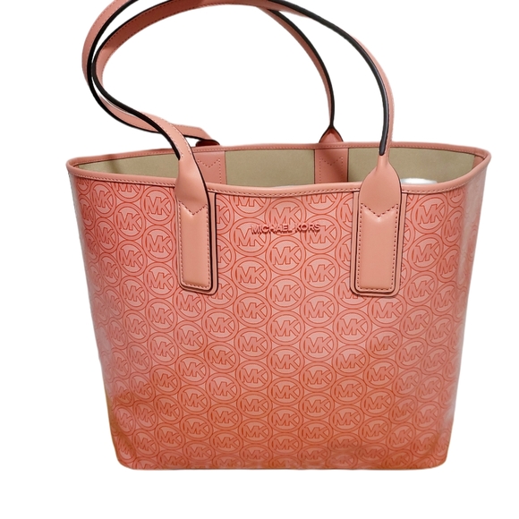 Michael Kors Handbags - NEW Michael Kors Jodie Grapefruit Logo Jacquard Large Tote Bag 35H1T2JT3C